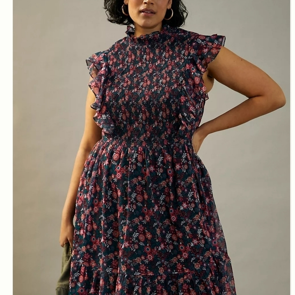NWT Anthropologie Ranna Gill Katya Ruffled Mini Dress